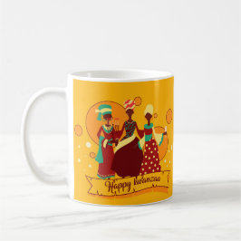 Taza De Café Feliz Kwanzaa 3 Damas de Amarillo