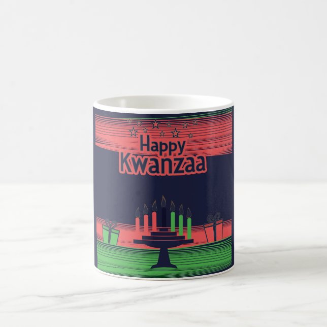 Taza De Café Feliz Kwanzaa Kinara Menorah Siete feriados (Centro)