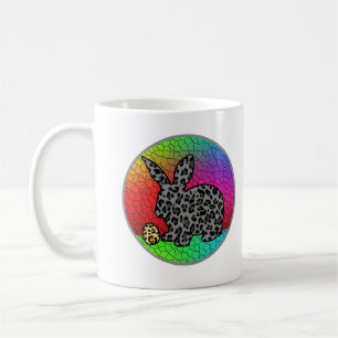 Taza De Café Feliz leopardo de Pascua Imprimir Conejo Conejo Co