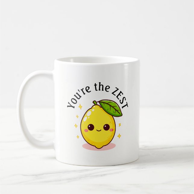 Taza De Café Feliz limón eres el mejor personalizado (Izquierda)