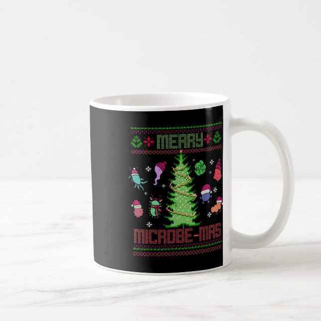 Taza De Café Feliz Microbio-navidad Científicos de Microbiologí (Derecha)