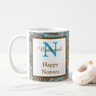 Taza De Café Feliz Monograma del Año Nuevo persa inicial