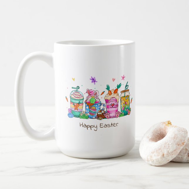 Taza De Café Feliz Mug de Pascua (Con donut)