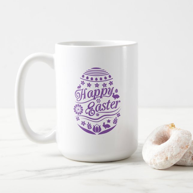 Taza De Café Feliz Mug de Pascua (Con donut)