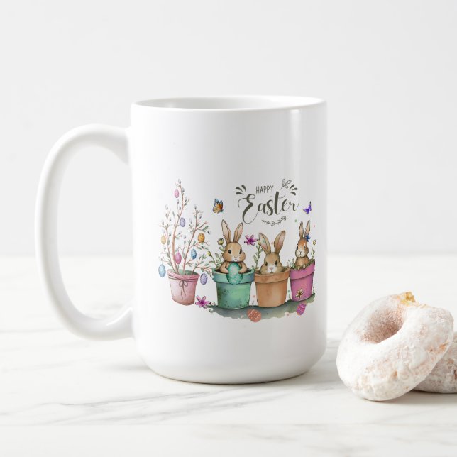 Taza De Café Feliz Mug de Pascua (Con donut)