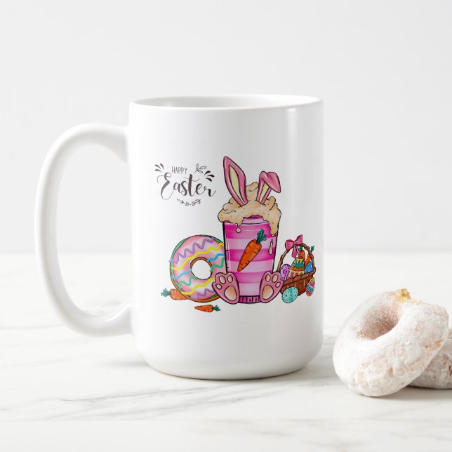 Taza De Café Feliz Mug de Pascua (Con donut)