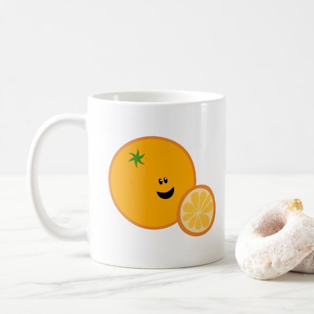 Taza De Café Feliz Naranja Buenos días (Con donut)