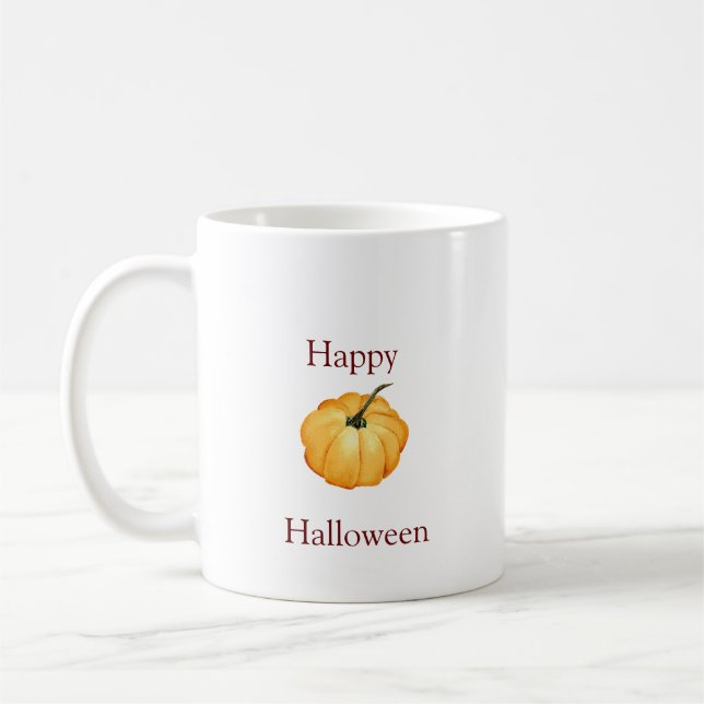 Taza De Café Feliz naranja de Halloween calabaza acuática (Izquierda)