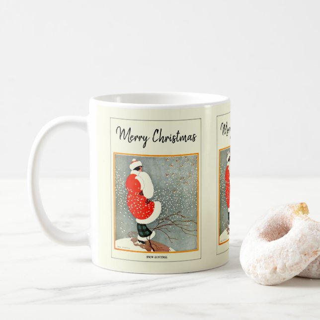 Taza De Café Feliz Navidad 1914, Bunting de nieve (Con donut)