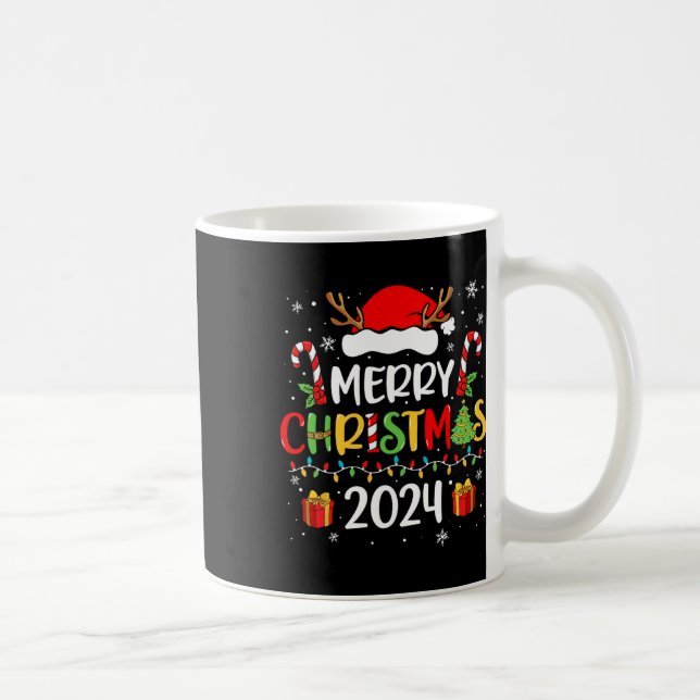 Taza De Café Feliz Navidad 2024 Santa Hat Familia Paj (Derecha)