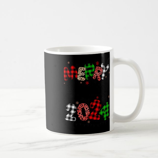 Taza De Café Feliz Navidad 2024 Santa Hat Familia Paj (Derecha)