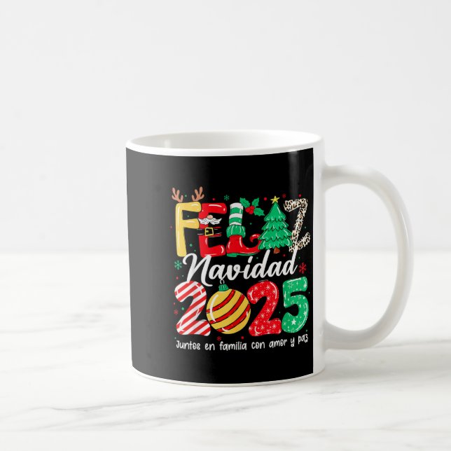Taza De Café Feliz Navidad 2025 Spanish Christmas Mexican Famil (Derecha)