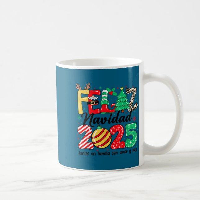 Taza De Café Feliz Navidad 2025 Spanish Christmas Mexican Famil (Derecha)
