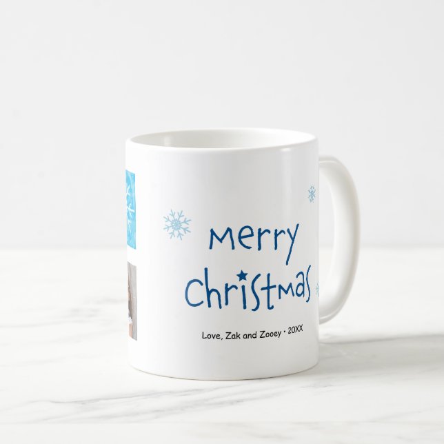 Taza De Café Feliz Navidad 2 Foto Personalizado Mug (Anverso derecho)