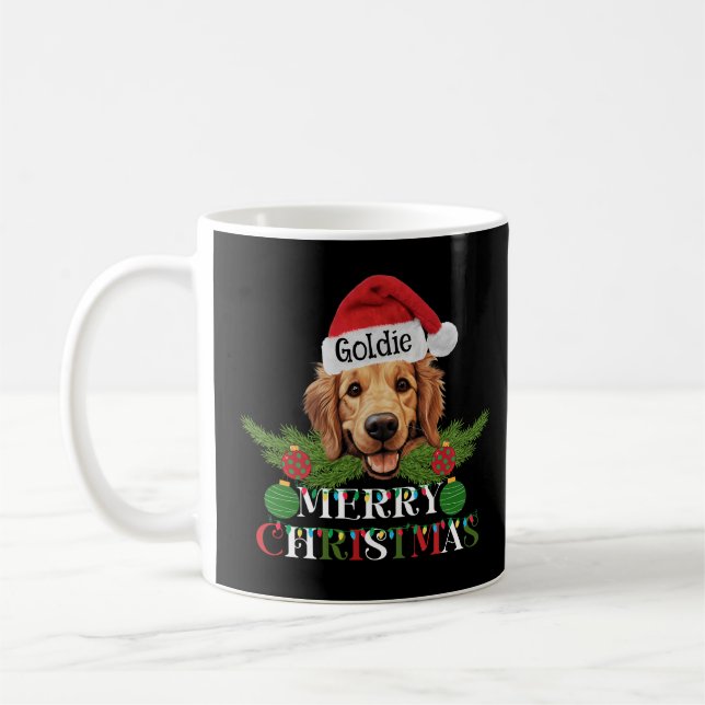 Taza De Café Feliz Navidad a la persona del Golden Retriever (Izquierda)