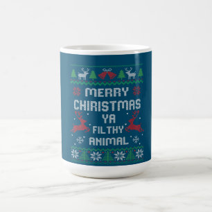 Taza De Café Feliz Navidad a los animales fieles ya grandioso
