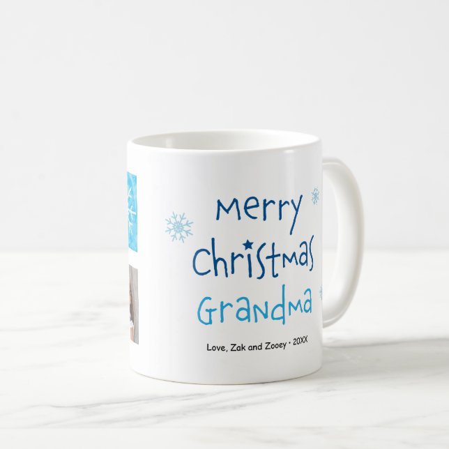 Taza De Café Feliz Navidad Abuela 2 Foto Personalizado Mug (Anverso derecho)