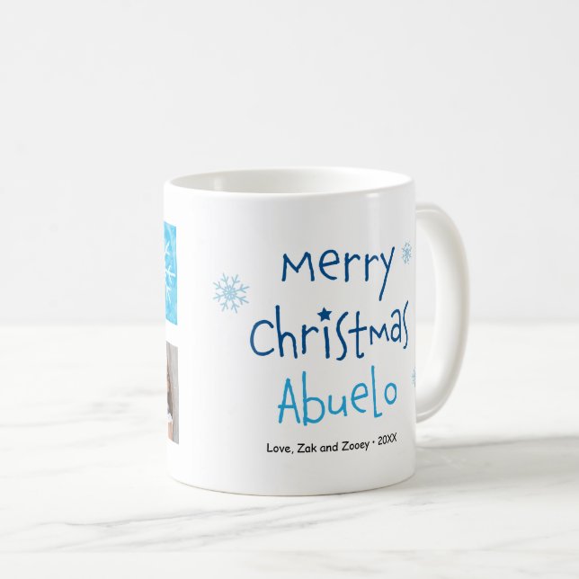 Taza De Café Feliz Navidad Abuelo 2 Foto Personalizado Mug (Anverso derecho)