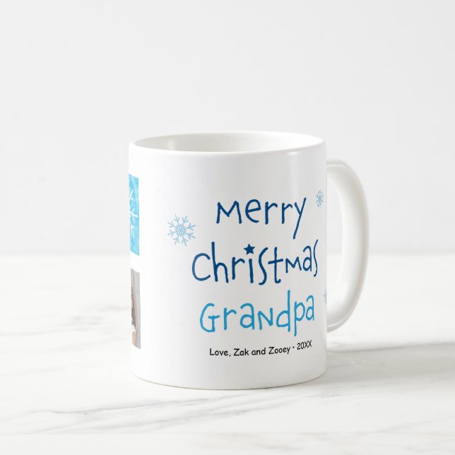 Taza De Café Feliz Navidad Abuelo 2 Personalizado fotográfico M (Anverso derecho)