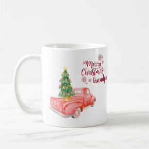 Taza De Café Feliz Navidad Abuelo RED TRUCK personalizado