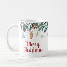 Taza De Café Feliz Navidad, acuarela Árbol de Navidad Gift Ta