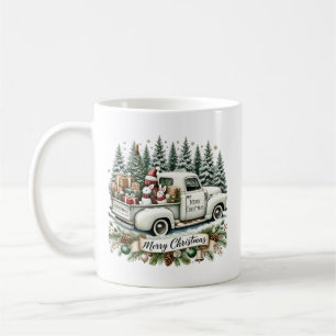 Taza De Café Feliz Navidad agregar monograma Camión de campo