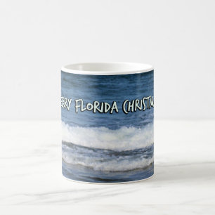 Taza De Café Feliz Navidad al Estilo Florida Sobre el Océano Az