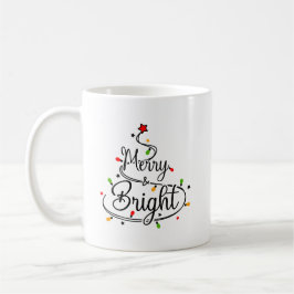 Taza De Café Feliz Navidad, alegre y brillante, navidades mug