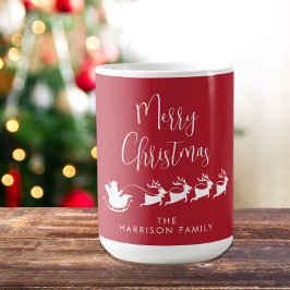 Taza De Café Feliz navidad amigos renos Sleigh Red