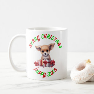 Taza De Café Feliz navidad amor de cachorros
