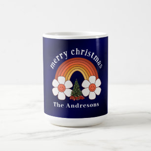 Taza De Café Feliz Navidad Arcoiris personalizado