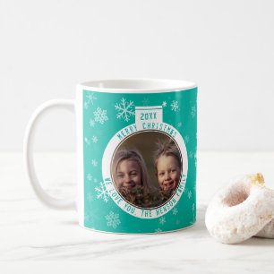 Taza De Café Feliz Navidad Ball Nochebuena Noche Verde Festivid