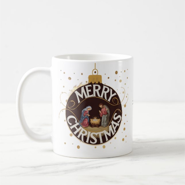 Taza De Café Feliz Navidad Bauble Mug - Regalo navideño (Izquierda)