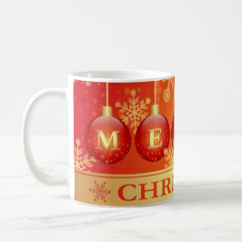 Taza De Café Feliz Navidad Baubles Red Gold Mug & Chocolates