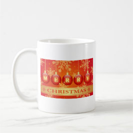Taza De Café Feliz Navidad Baubles Red Gold Mug & Hot Cocoa