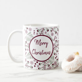 Taza De Café Feliz Navidad Berries Rojos