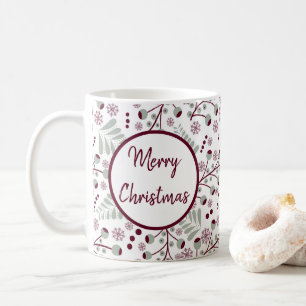 Taza De Café Feliz Navidad Berries Rojos