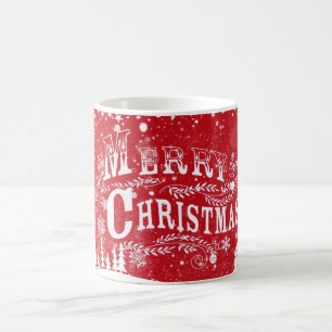 Taza De Café Feliz navidad blanca rojo