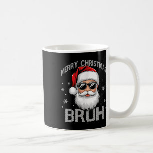 Taza De Café Feliz Navidad Bruh Funny Santa Claus Retro Hombres