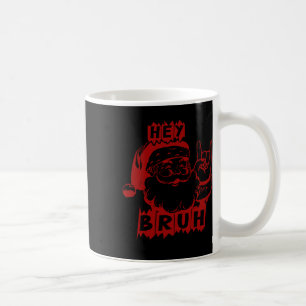 Taza De Café Feliz Navidad Bruh Funny Santa Claus Retro Hombres