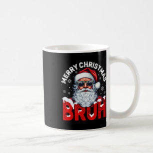 Taza De Café Feliz Navidad Bruh Funny Santa Claus Retro Hombres