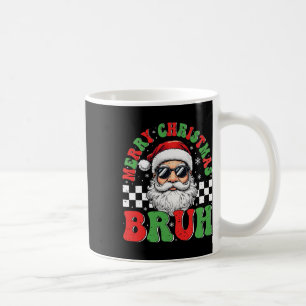 Taza De Café Feliz Navidad Bruh Funny Santa Claus Retro Hombres