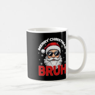 Taza De Café Feliz Navidad Bruh Funny Santa Claus Retro Hombres