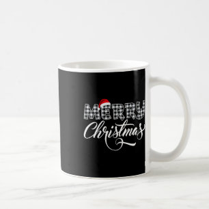 Taza De Café Feliz Navidad Búfalo Negro Y Blanco Para