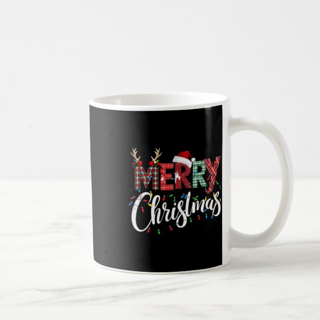 Taza De Café Feliz Navidad Búfalo Negro Y Blanco Para (Derecha)