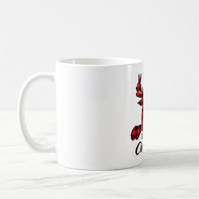 Taza De Café Feliz Navidad Búfalo Rojo Matchin de reno (Izquierda)