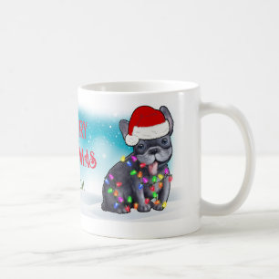 Taza De Café Feliz navidad Bulldog francés Perro Perro más dulc