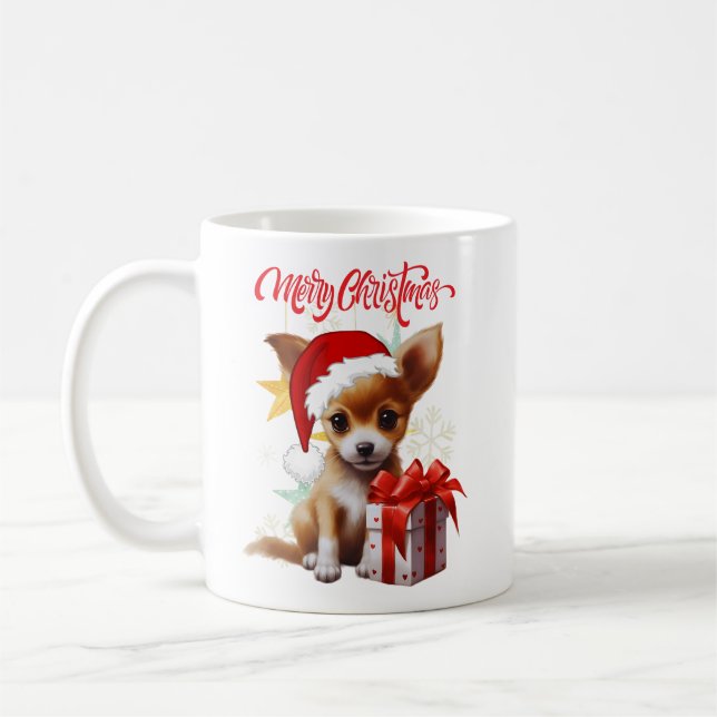 Taza De Café Feliz Navidad - Cachorro lindo - (Izquierda)
