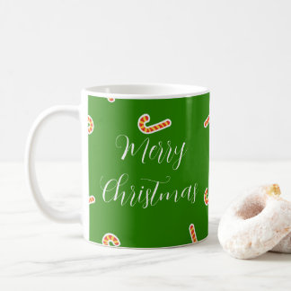 Taza De Café Feliz Navidad caña de dulces verde