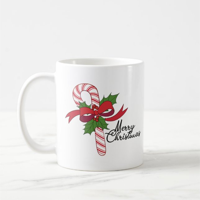 Taza De Café Feliz Navidad Candy Cane (Izquierda)